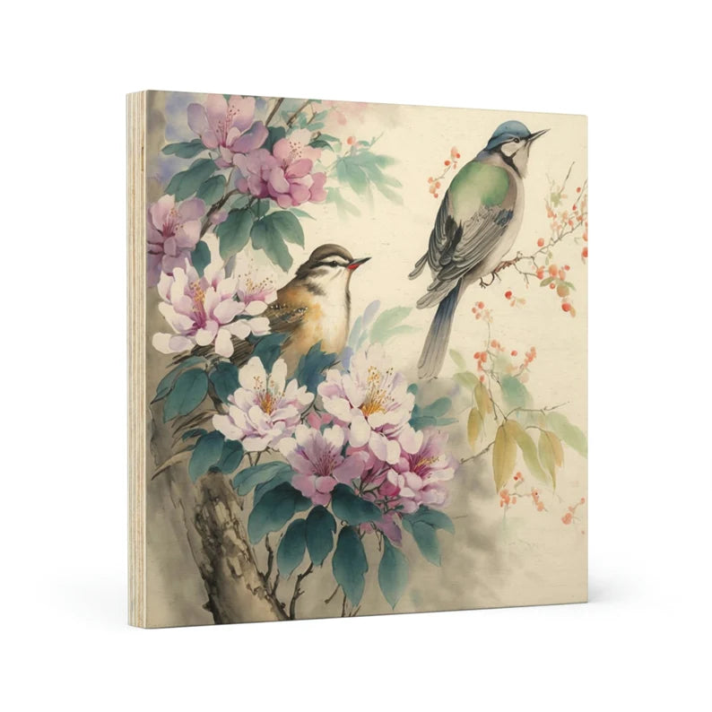 Bird Nature Wood Canvas Art
